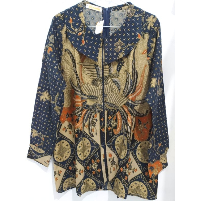 Baju Batik Wanita Lengan Panjang | Blouse Batik Katun Printing Motif Ayam