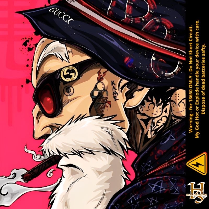 Stiker Skin Wrap Baterai 18650 Motif Seni Pop Art V4 Original - Pelindung Dan Pelapis Wrap Baterai 1