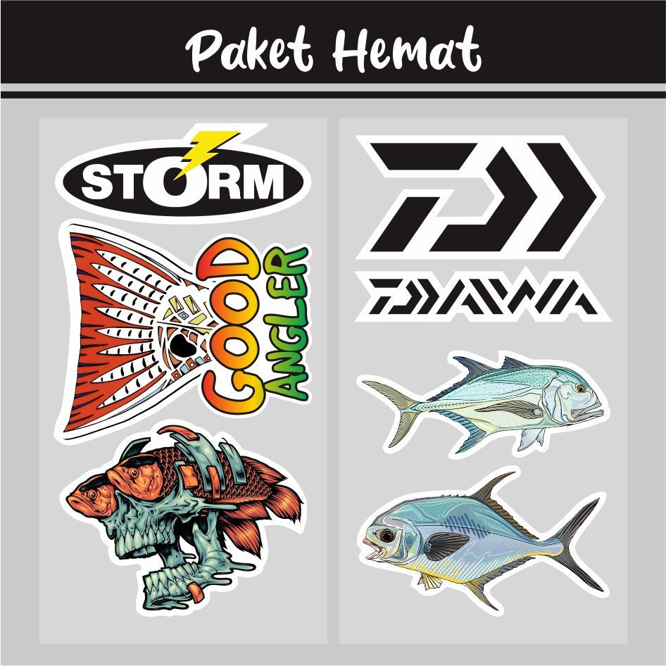 Cutting Sticker Ikan Brand Pancing untuk Tackle Box Kotak Lure Murah bisa Grosir