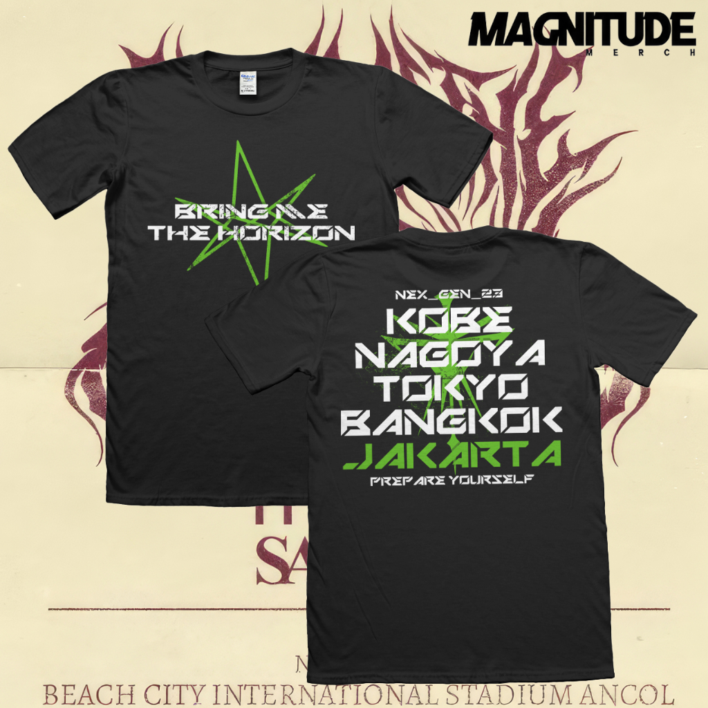 Magnitude T-Shirt Bring Me The Horizon BMTH TOUR 2023 - JAKARTA TOUR 2023 | Kaos musik | Kaos band |