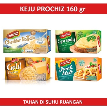 

Prochiz Gold 160 gr / Keju Prochiz Gold Cheddar Prochis Spready 160 Gr / Keju Parut