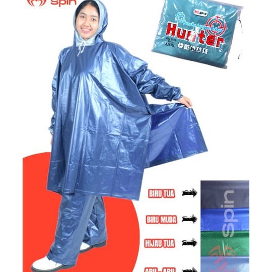 Terlaku Jas Hujan Ponco Celana Spin Hunter SP 301 Jas Hujan Jumbo Ponco Lengan Celana Jas Ujan Setel