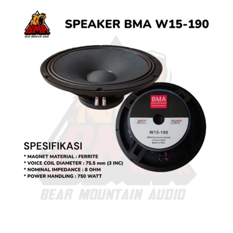 speaker BMA 15 inch W15-190 wofer
