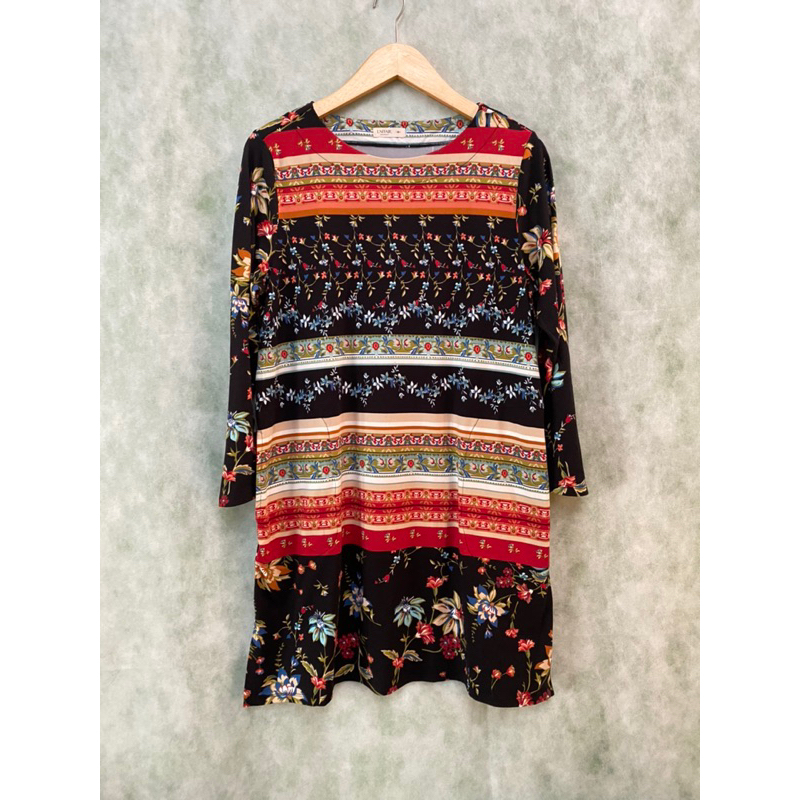 Preloved/Thrift mini dress floral atasan/top Korean Style