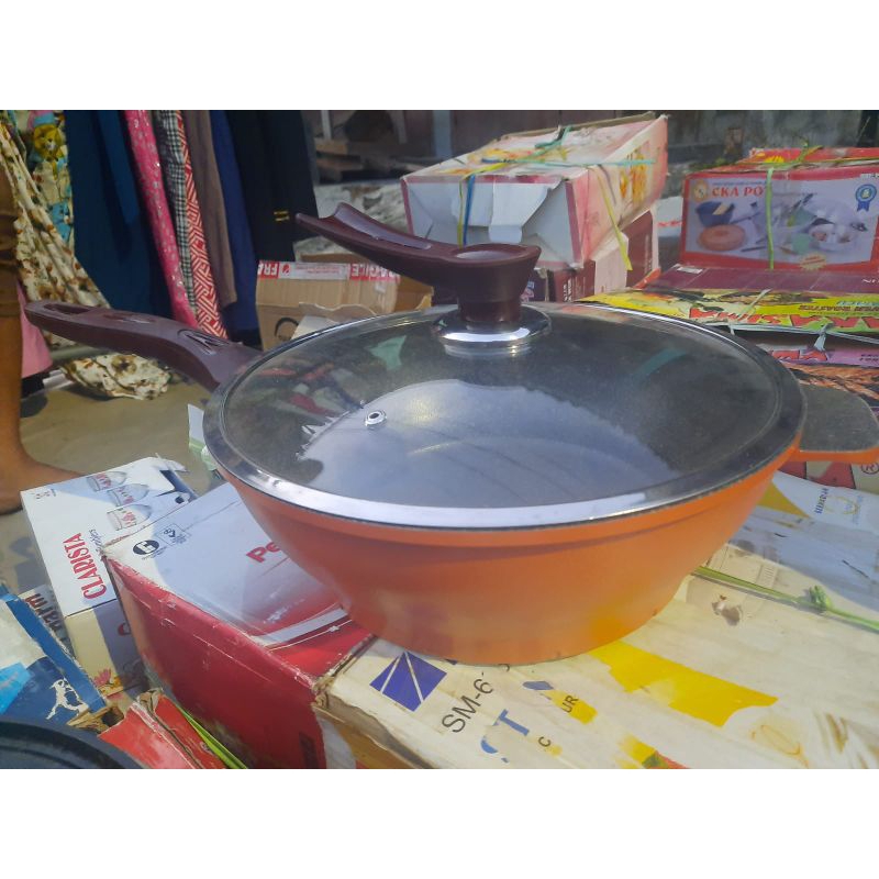 WOK PAN KOREA LUCKY 30cm KING COOK serbaguna Anti Lengket