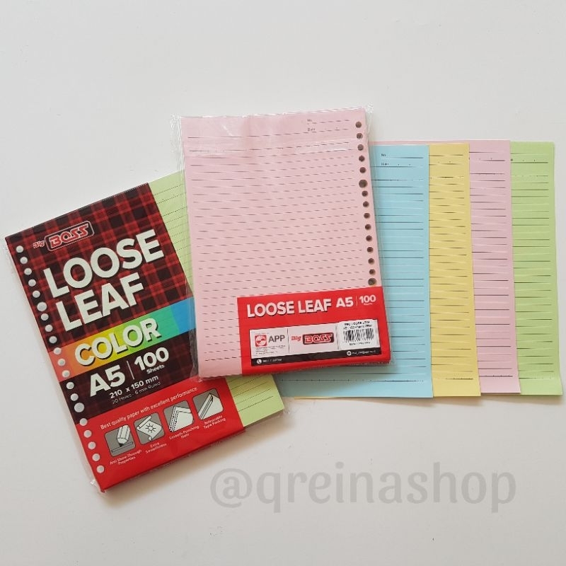 

#Qreinashop Kertas Binder Big Boss Loose Leaf Color