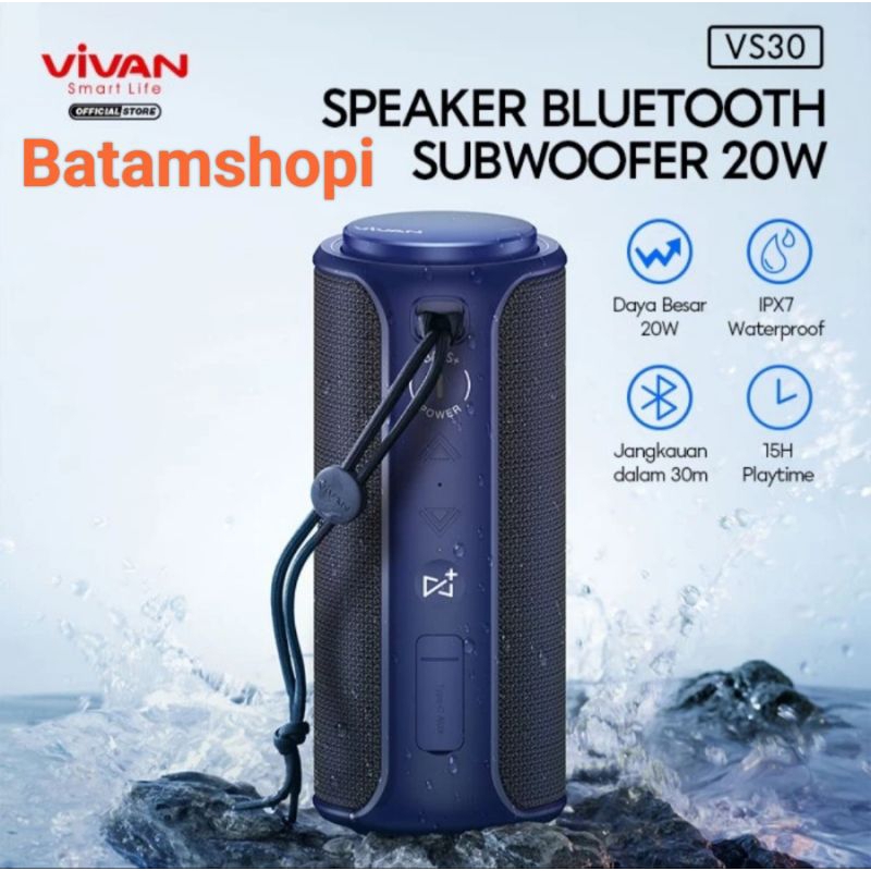 vivan vs30 ipx7 waterproof Bass portable.bluetooth speaker original