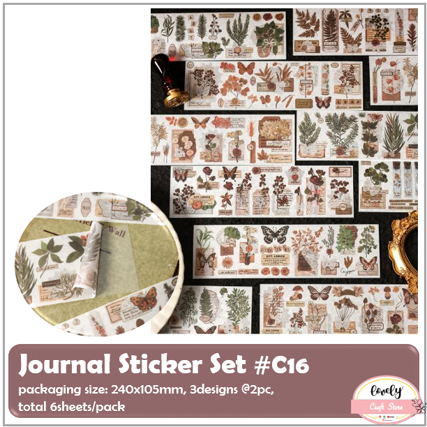 

LovelyCraftStore | C16 Deco Sticker Journaling Decoration Sticker Pack Stiker Kertas untuk Bujo, Scrapbook, etc DIY Deco Sticker Planner Journal Scrapbook