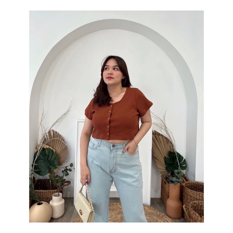 Crop Top Big Size - Brown
