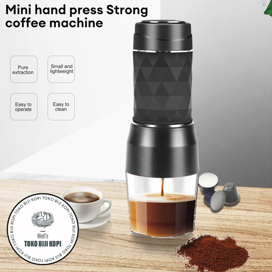 Hand Press Mini Espresso Coffee Maker 3 in 1 20 Bar 120ml HS-8439