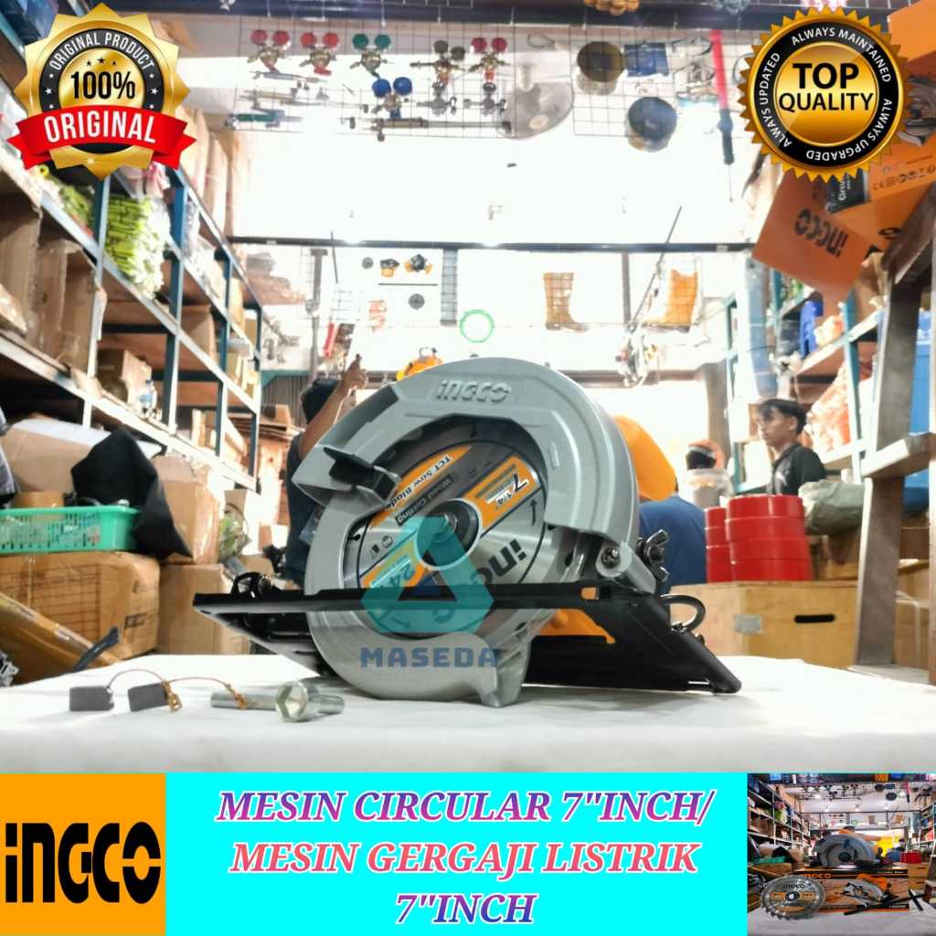 Gergaji Listrik 7" Inch INGCO CS18538 Mesin Circular Saw 1400 Watt