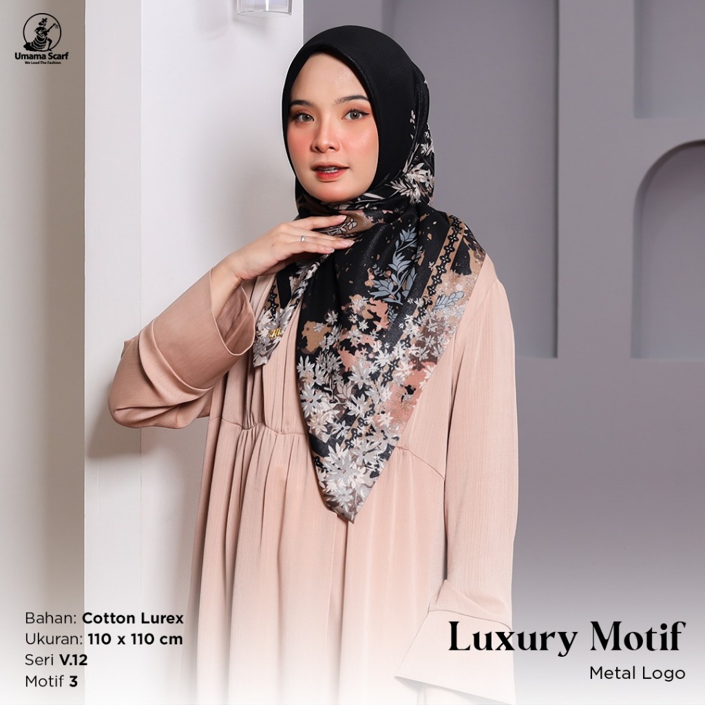 Umama Scarf Hijab Segiempat Luxury Print LaserCut Hijab Motif V.05 Premium Umama Luxury Print Lc Met