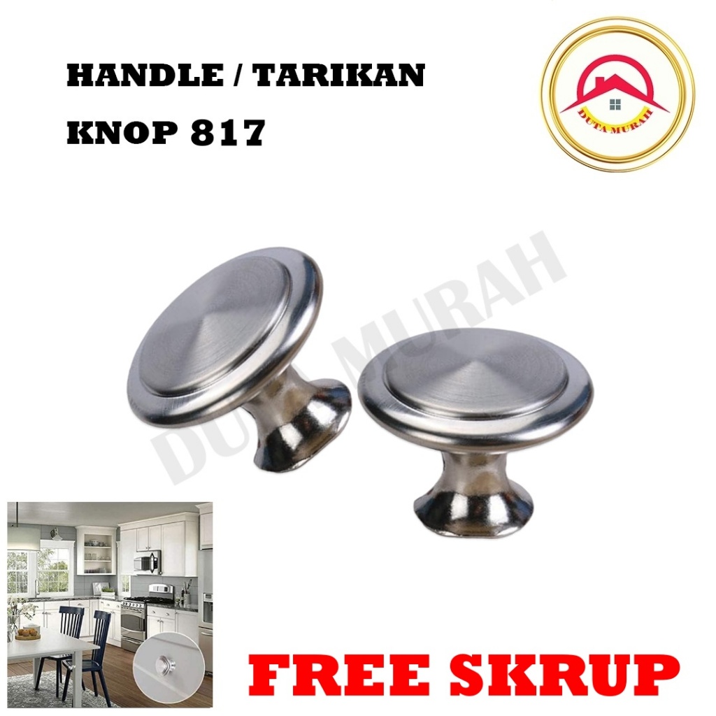 Knob knop handel tarikan laci handel laci bulat Knop 817 Stainless Pegangan Laci Drawer Laci Lemari