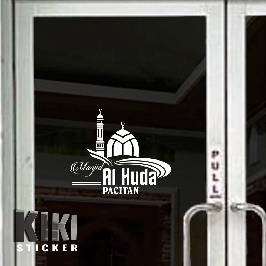 CUTTING STICKER - STICKER KACA PINTU /JENDELA NAMA MASJID /MUSHOLLA - CUSTOM NAMA DAN ALAMAT ANDA