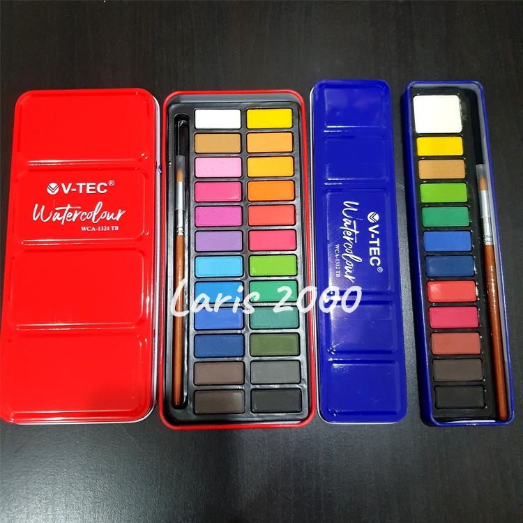 

V-tec Aquarelle 12 24 36 warna / Cat Air Kering / Water color padat