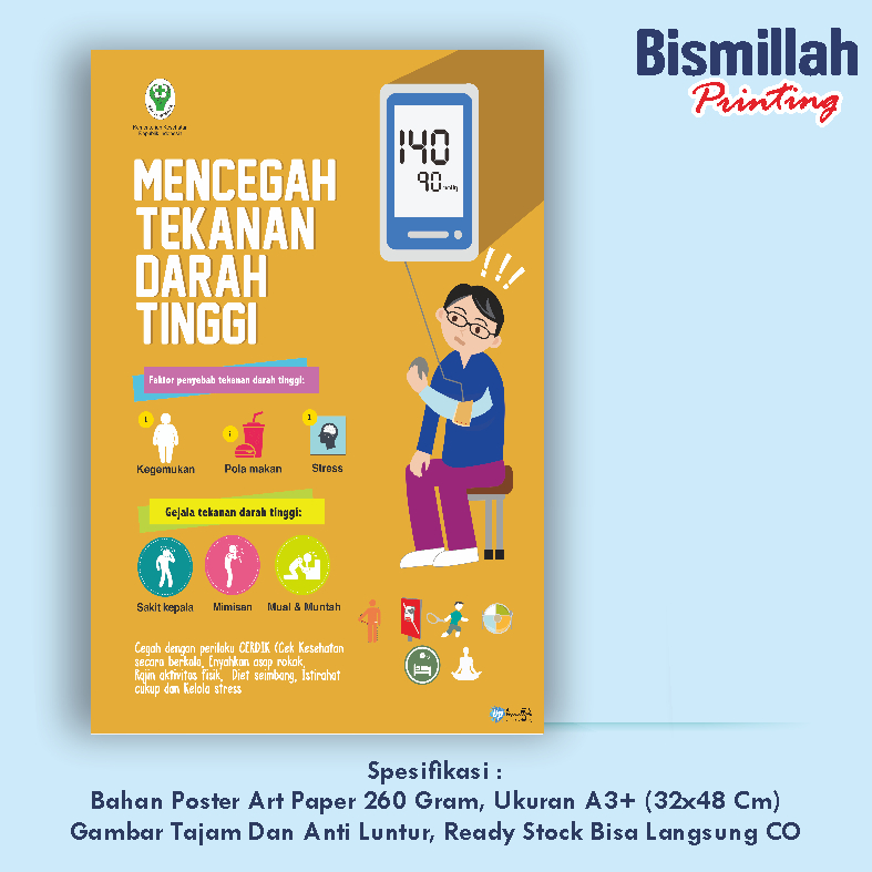 

Poster Kesehatan Mencegah Tekanan Darah Tinggi