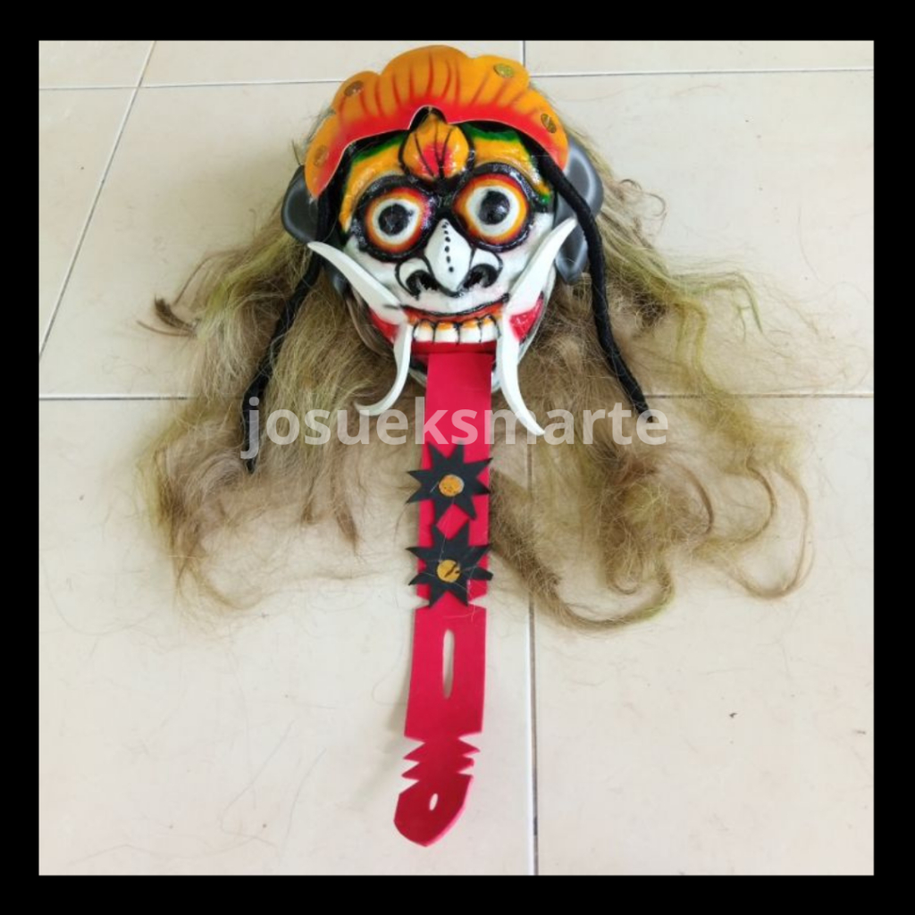 《 TOPENG MAINAN 》TOPENG LEAK BALI RAMBUT PANJANG / Topeng Leak Rangda Bahan Mika