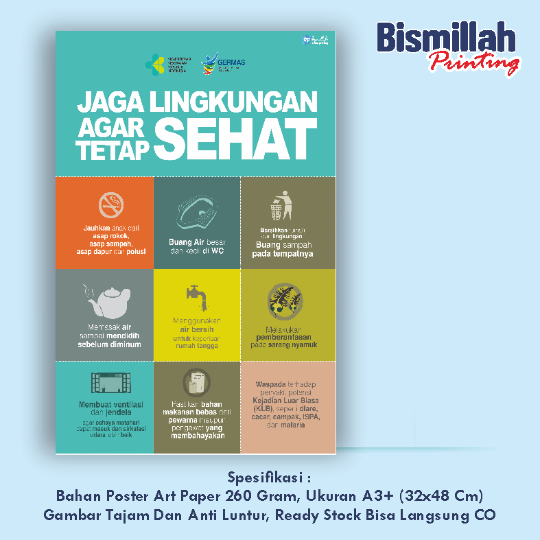 

Poster Kesehatan Jaga Lingkungan Agar Tetap Sehat