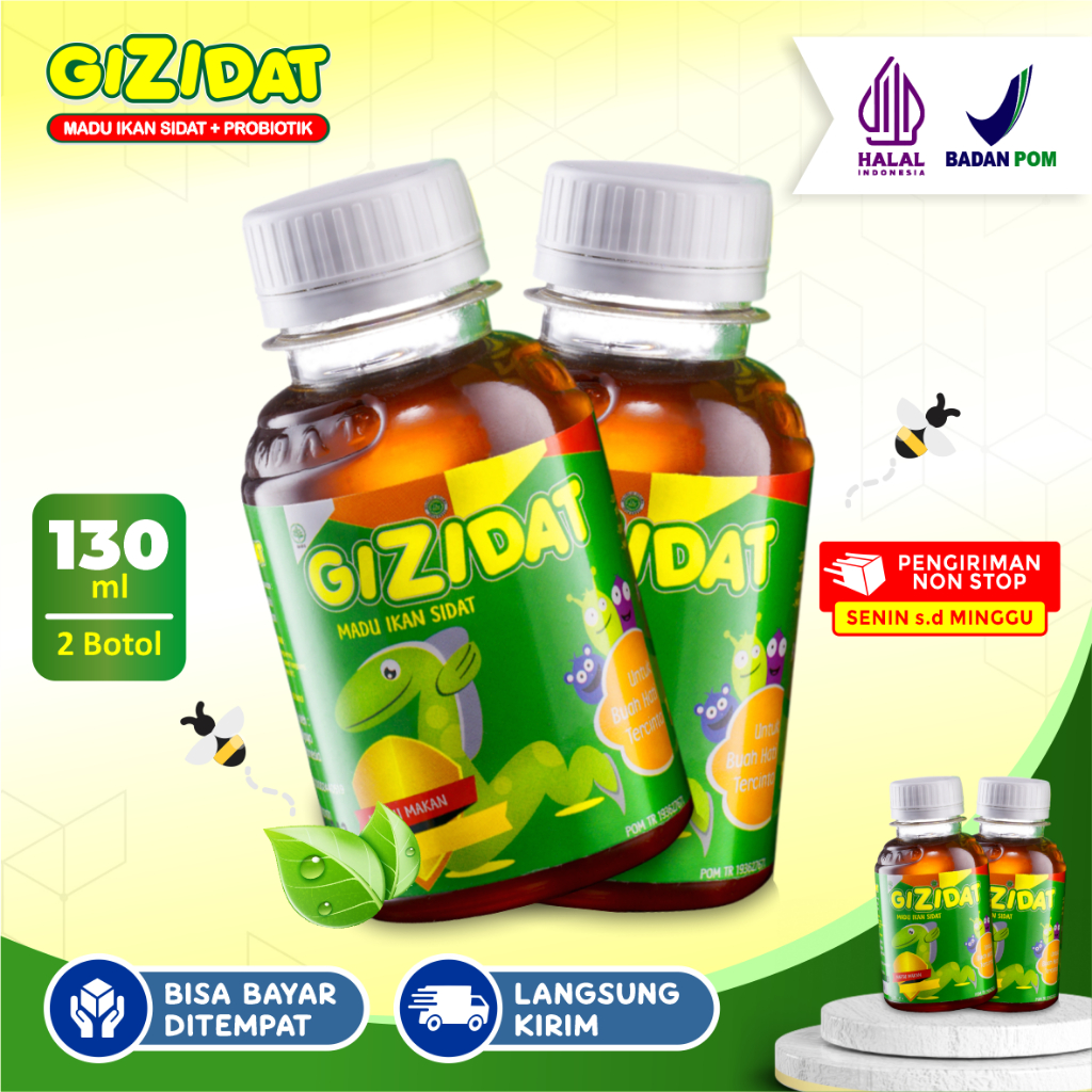 

PAKET 2 BOTOL GIZIDAT Madu Herbal Anak 130ml – Suplemen Penambah Nafsu Makan Anak Usia 5-12 tahun
