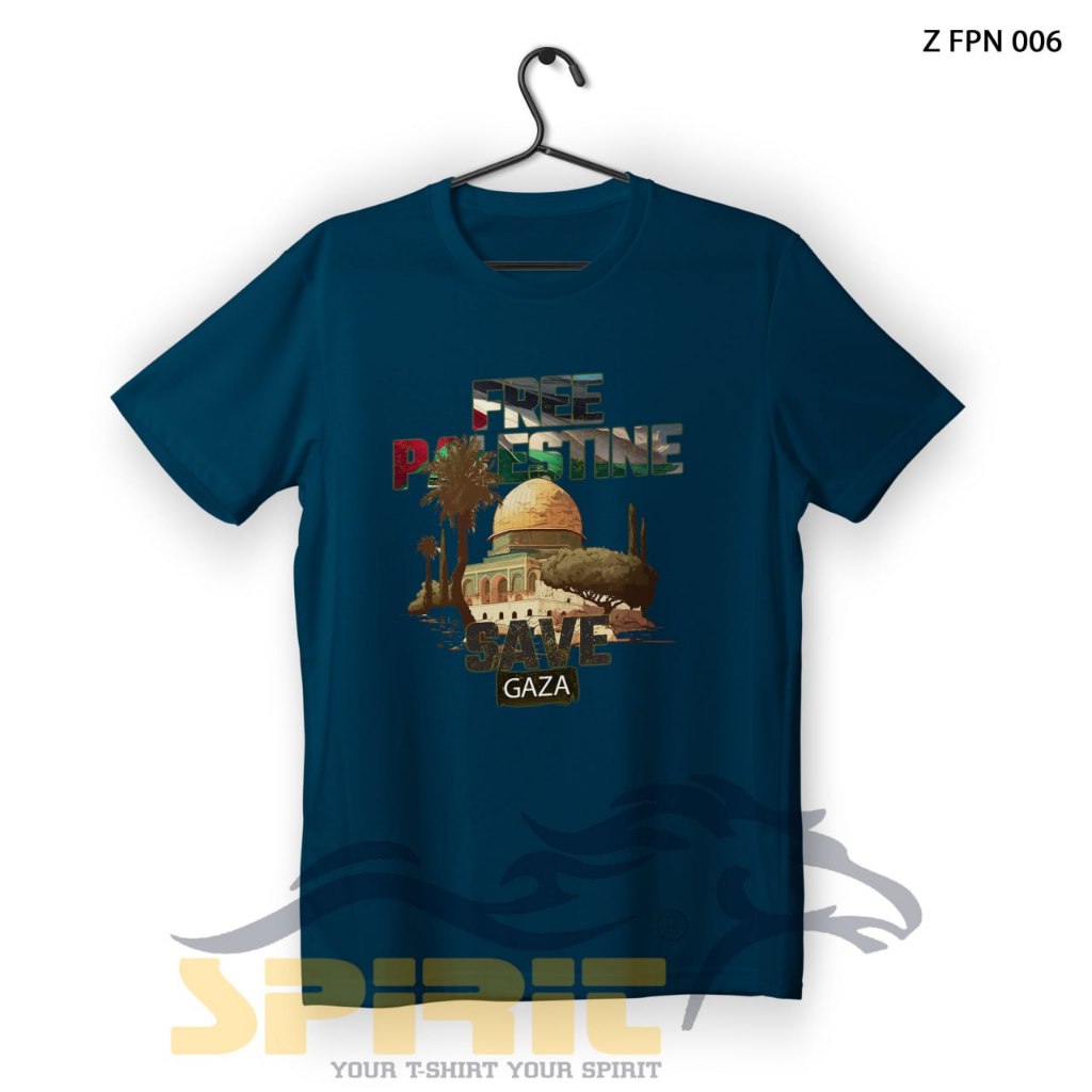 Kaos Palestina/Baju Kaos Free Falestine Gambar Masjid Al-Aqsa Lengan Pendek