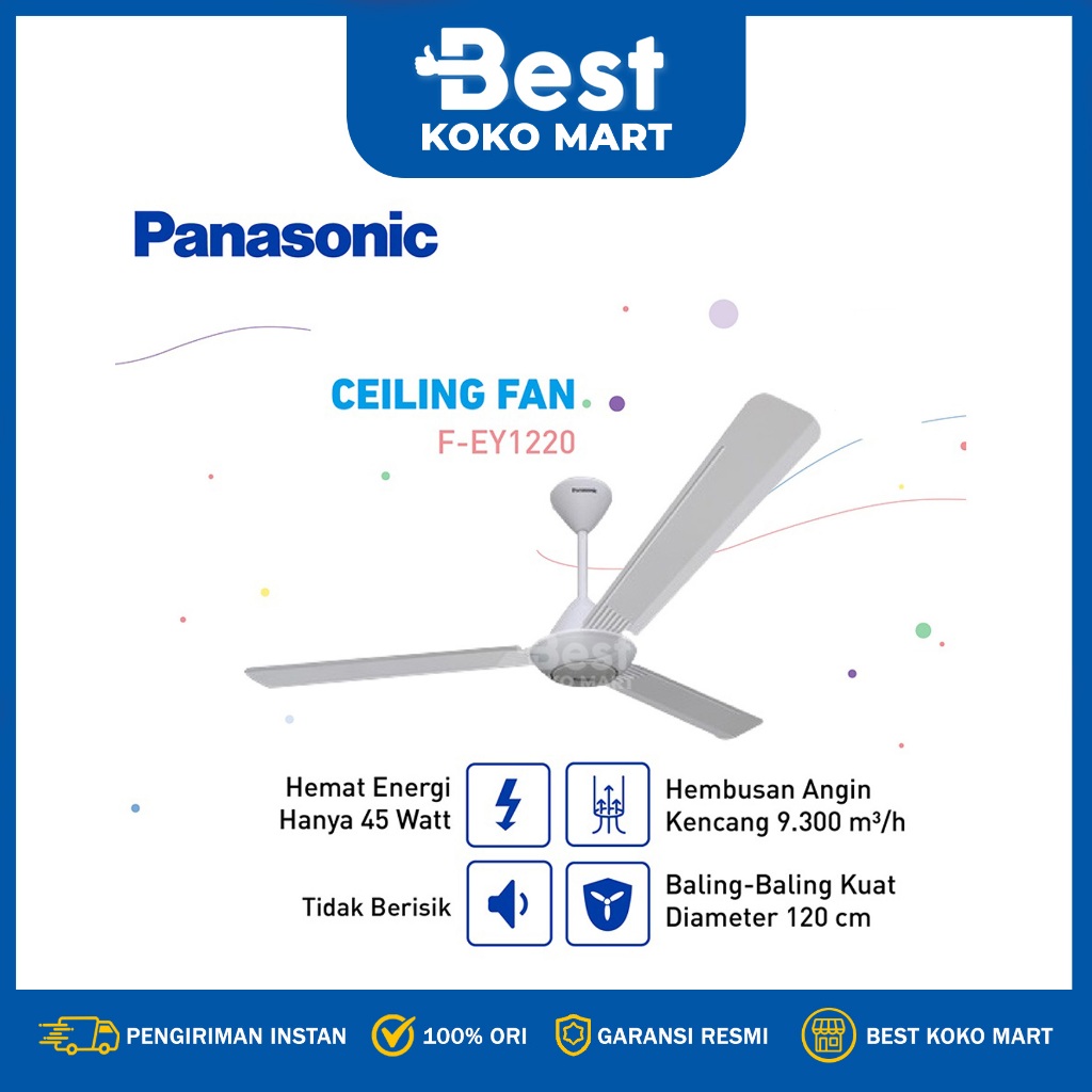 Panasonic F-EY1220-W Ceiling Fan  - Warna Putih Industrial Ceiling Fan