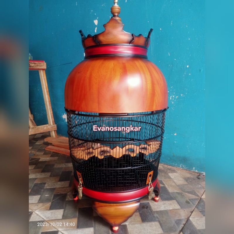 KANDANG/SANGKAR BURUNG PERKUTUT KAYU JATI MEREK CMS