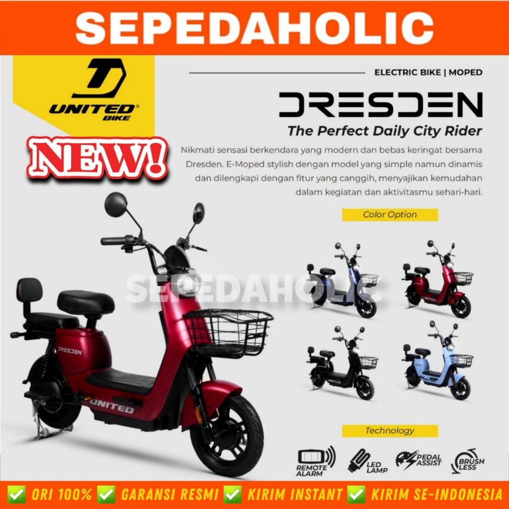 Sepeda Listrik UNITED DRESDEN 600 Watt Electric E Bike