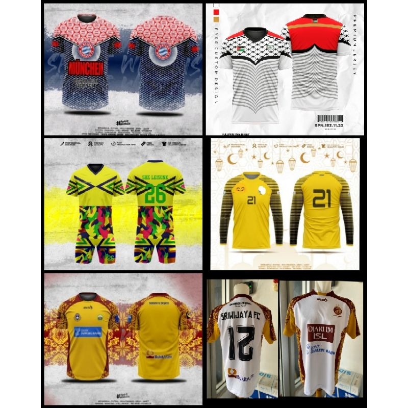 Jersey Bayern Munchen 1993 Print/Jersey Sriwijaya 2008/Jersey Sriwijaya 2010 2012/Jersey Kiper Korea