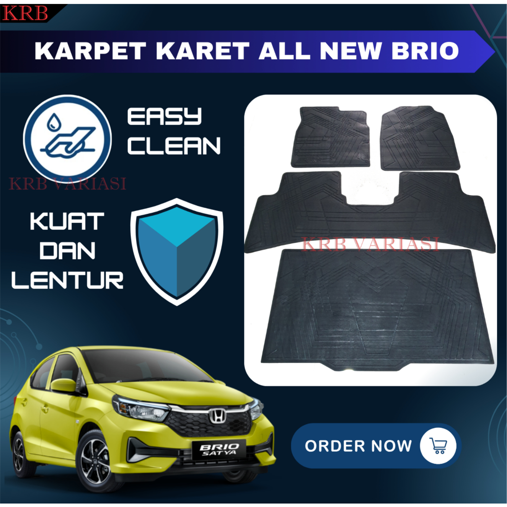 Karpet Karet Lantai Mobil Honda All New Brio Karpet Brio 2018 - 2024 Karpet Brio New