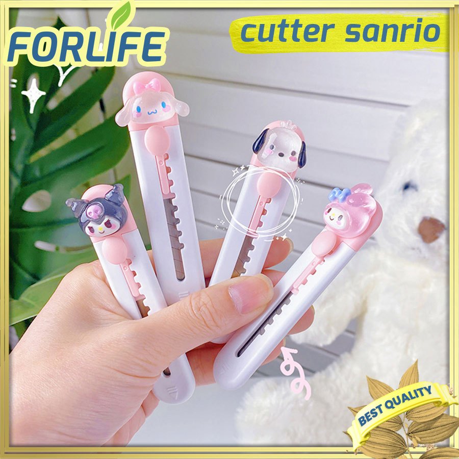 

Cutter sanrio art safety/ Pisau portabel pemotong kertas pembuka paket