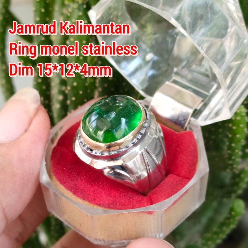 CINCIN BATU JAMRUD KALIMANTAN RING MONEL ALUSAN STAINLESS