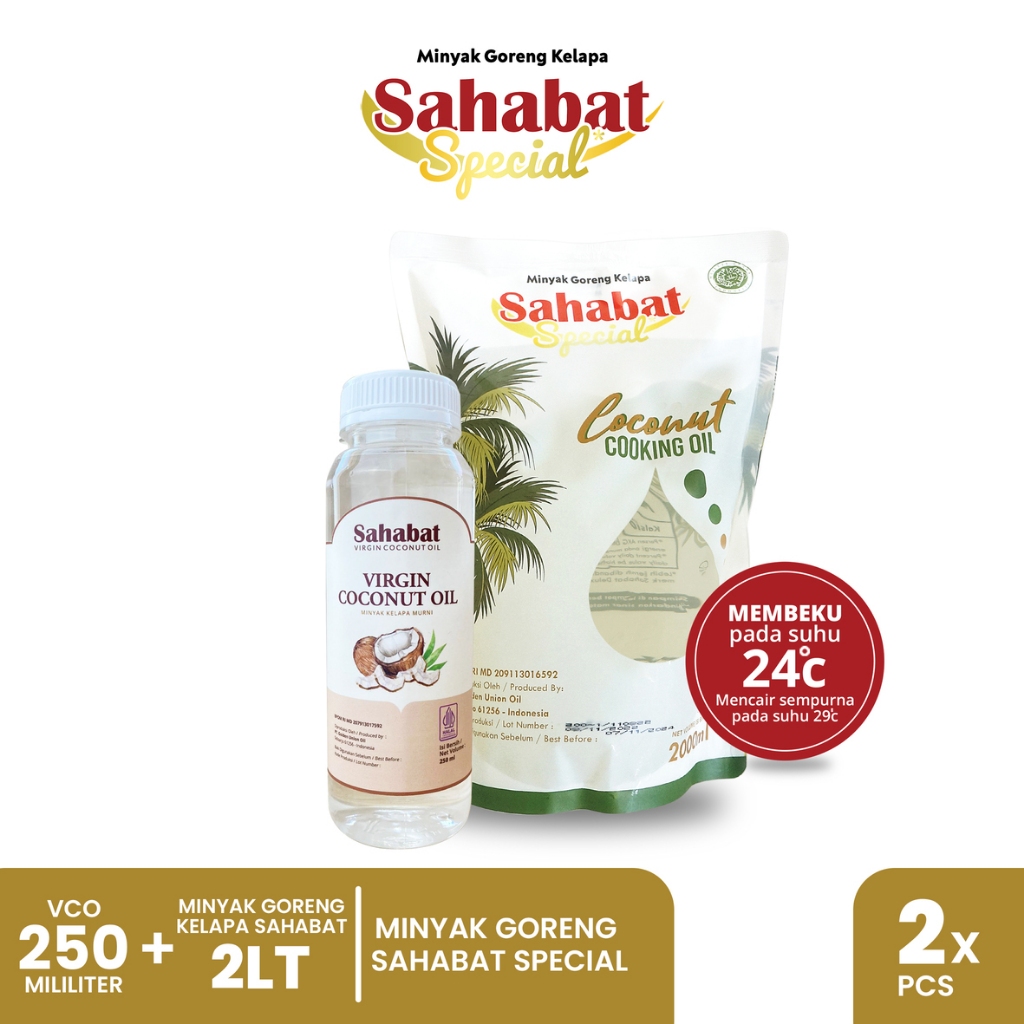 

Minyak Goreng Kelapa Sahabat Pouch 2 L + Virgin Coconut Oil (VCO) 250 ML