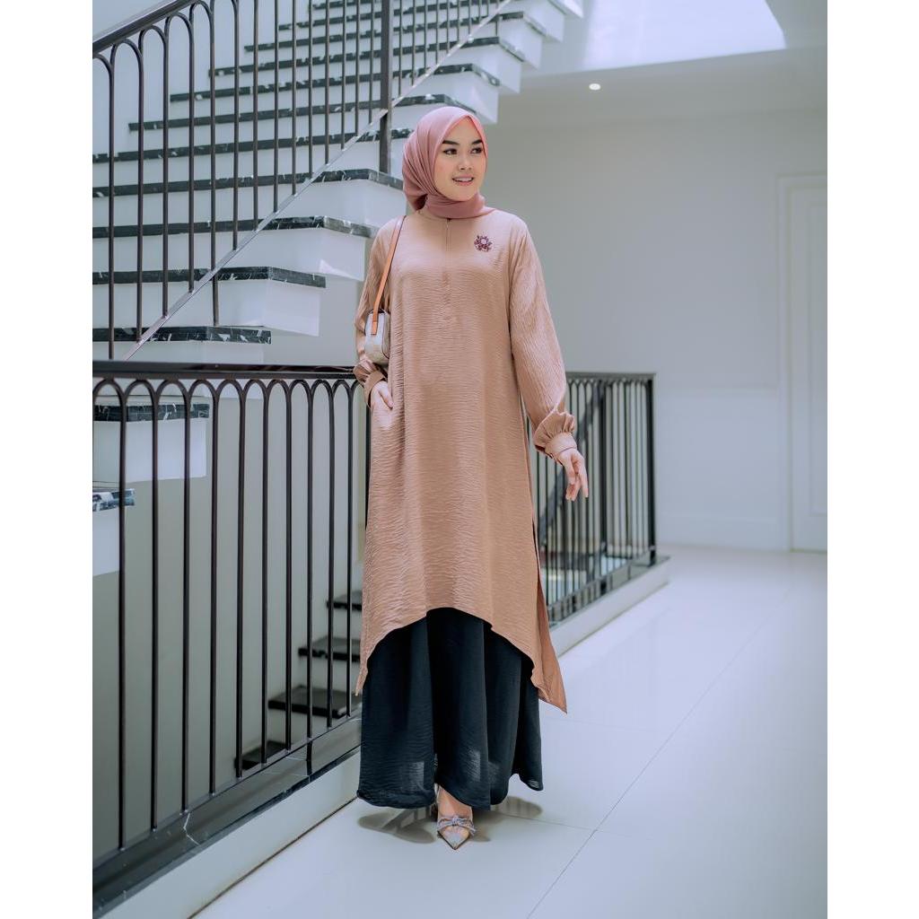 Sereniti Malaysia Gamis Wanita Muslim Linen Fit To XXL / Maxi Dress Ukuran Jumbo