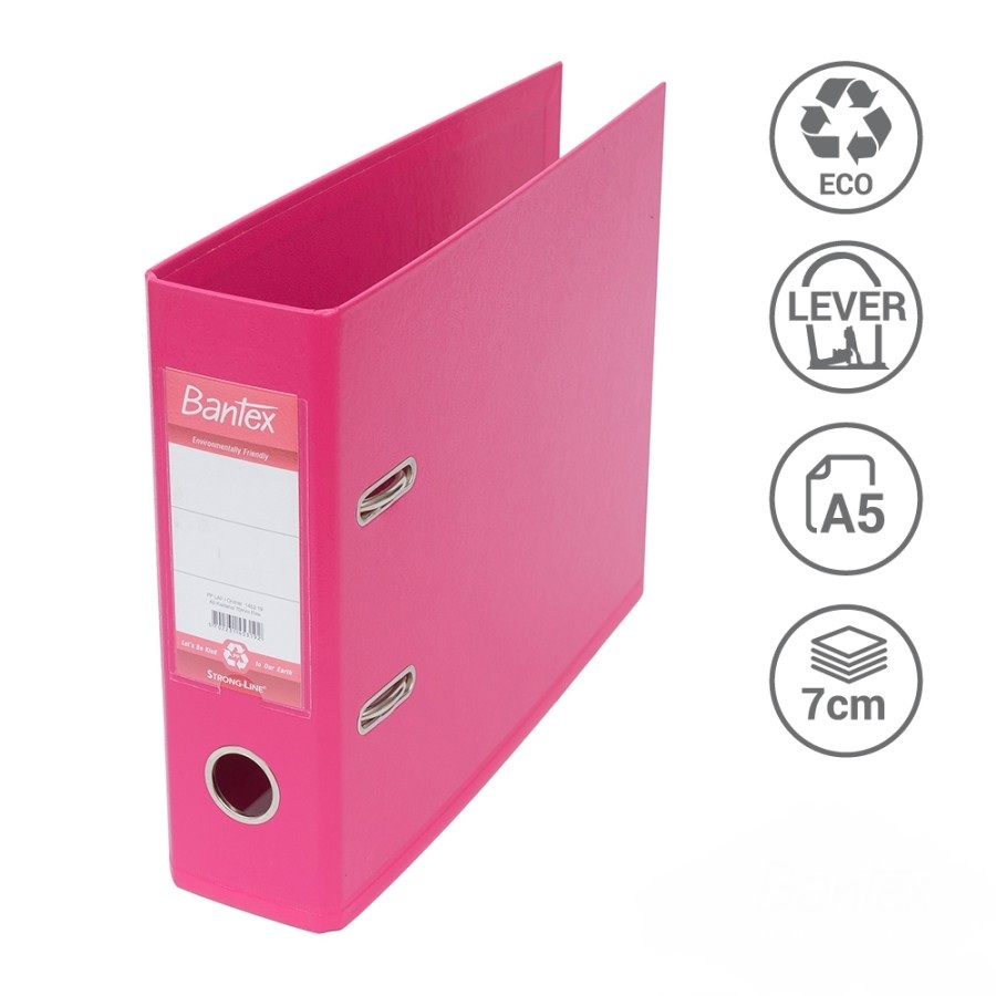 

Bantex Ordner Kwitansi/A5 7cm Plastic Lever Arch File Pink