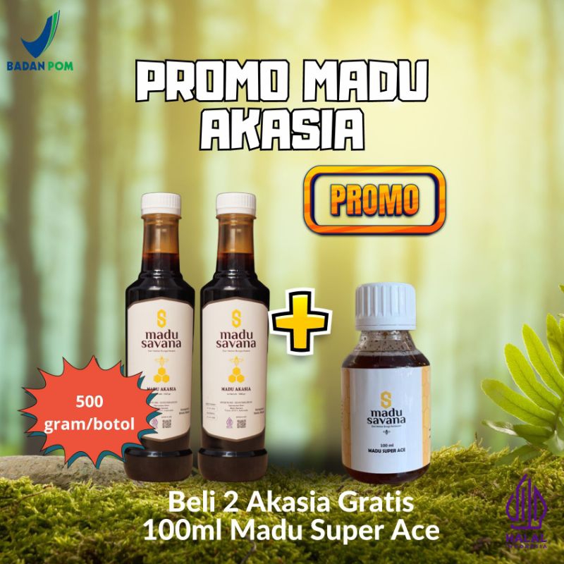 

madu akasia 2 botol gratis 1 botol madu super ace