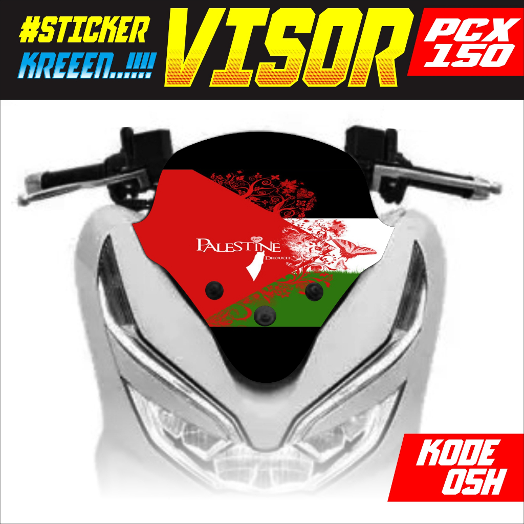 Stiker Windshield Variasi Honda PCX 150 Palestina Visor PCX 150 Palestine