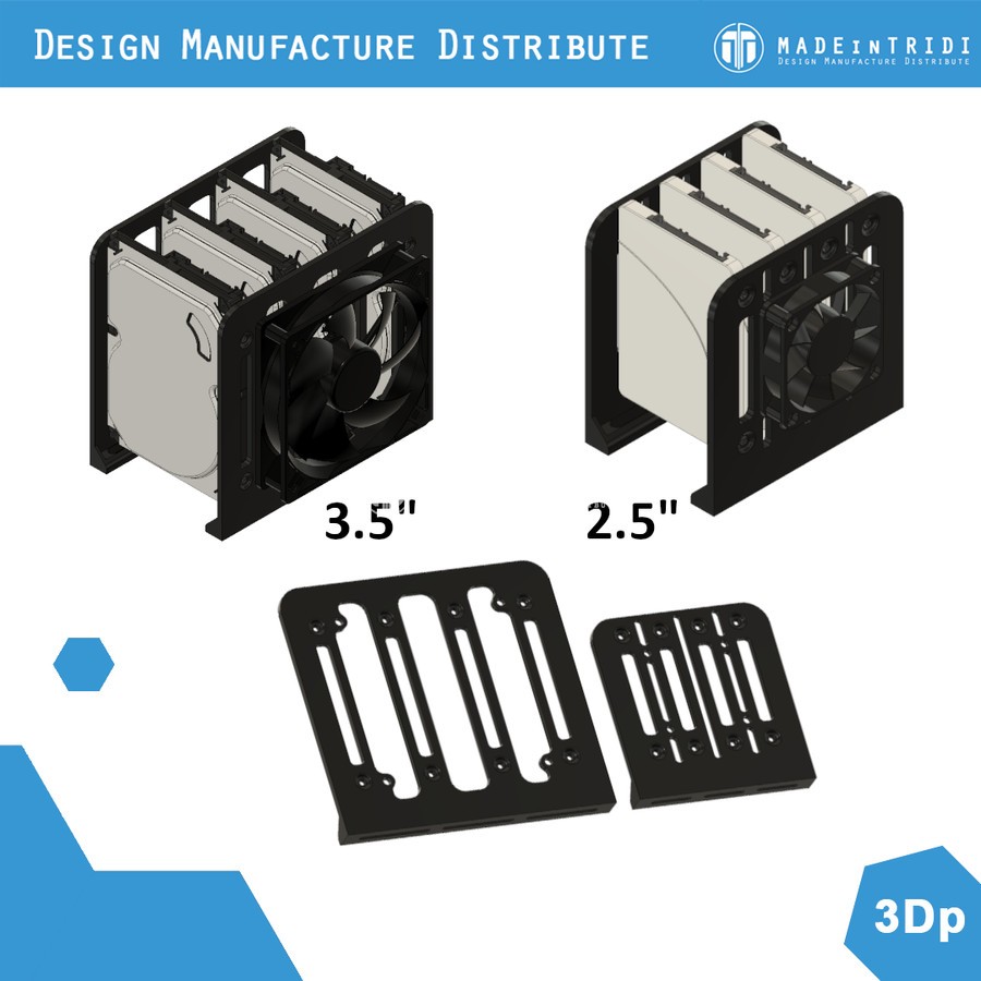 stand hdd ssd 2.5" / 3.5" hard disk rack Hardisk Fan holder