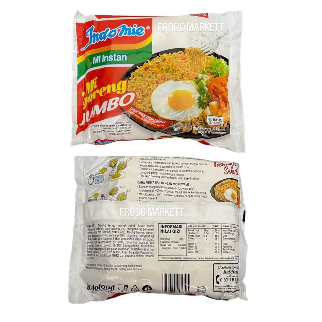 

1 PCS Mi Instant Mie Indomie Goreng Jumbo 129gr