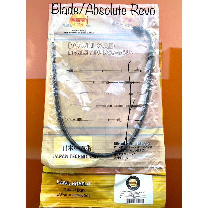 Kabel Gas Revo Abs / Tali Gas Komplit Absolute Revo Blade KWB