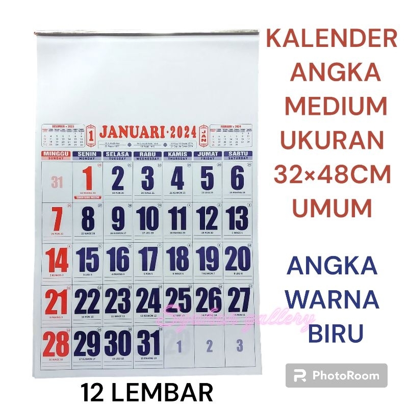 

( 50 PCS ) kalender dinding 2024 kalender angka kalender kerja MEDIUM UMUM