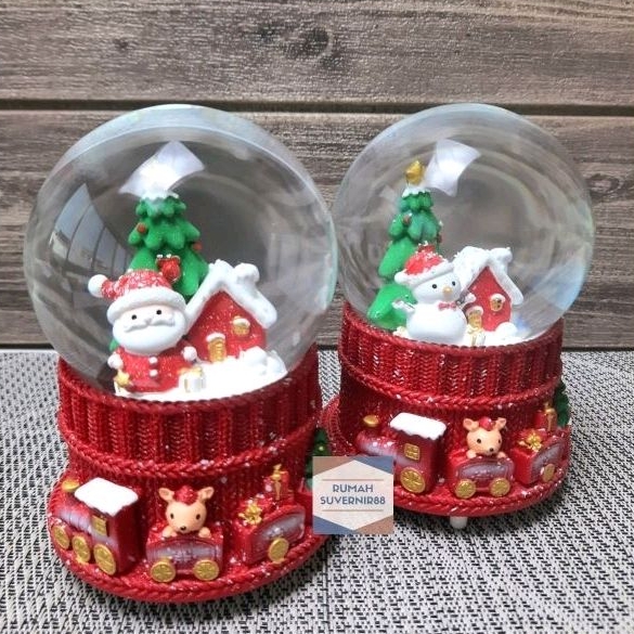 Kotak Musik Bola Kristal Salju Kado Natal Snowball Santa Hampers Christmas