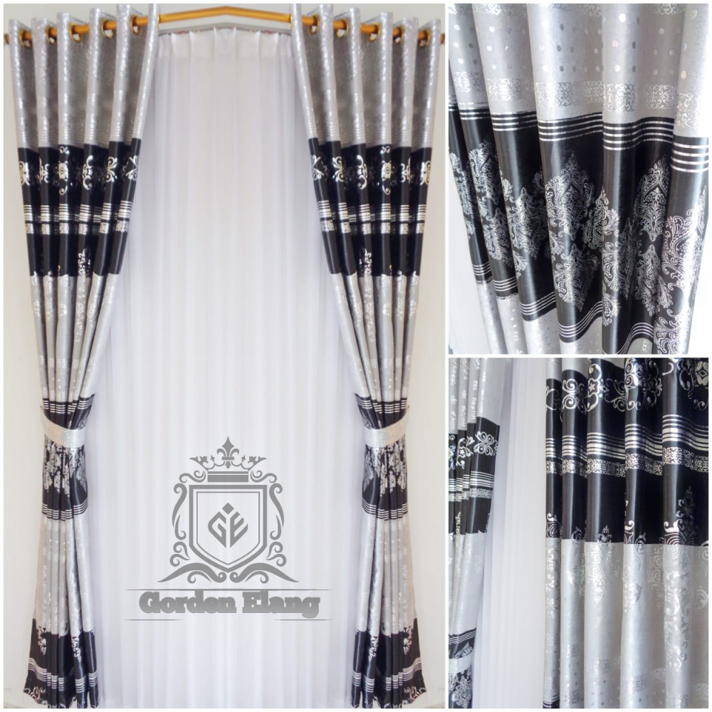 Gorden jendela pintu minimalis murah mewah elegan motif printing batik moderen terbaru kain tebal bl