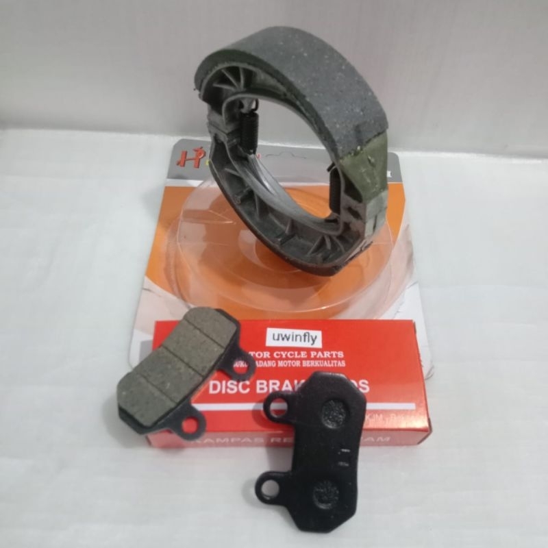 Sepaket Kampas Rem Depan Belakang Khusus Motor Listrik Vespa Tangkas V8
