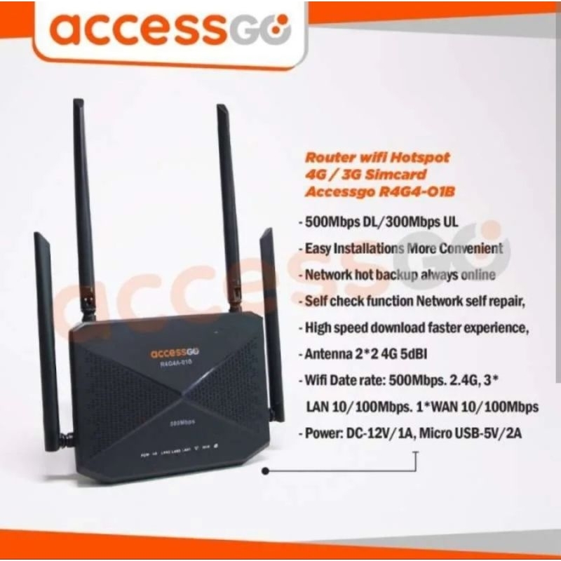 [LIKE NEW] Accessgo R4G4A-01B modem router wifi bekas / second / seken / sekon 4G LTE Unlock All Ope