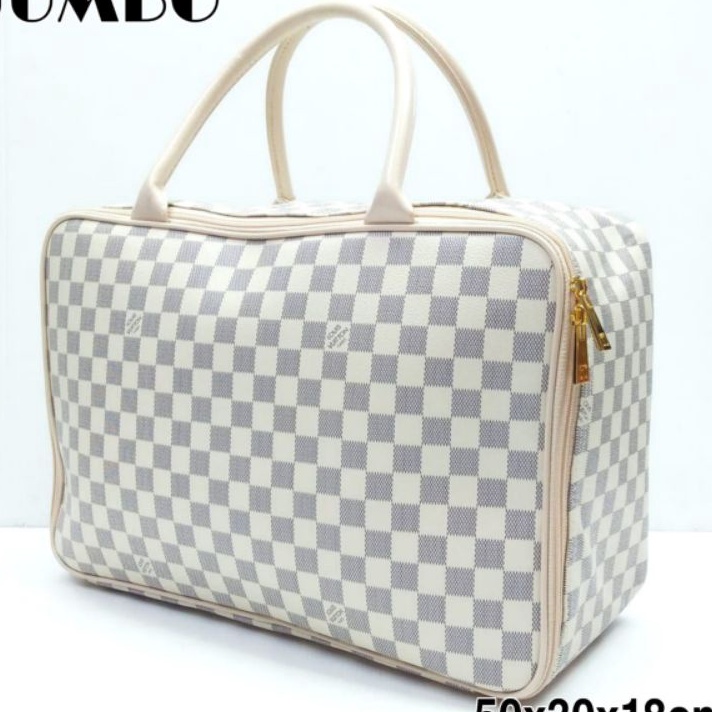 ✶Hot,,✶ TRAVEL BAG JUMBO PREMIUM TAS PAKAIAN JINJING KOTAK KREM