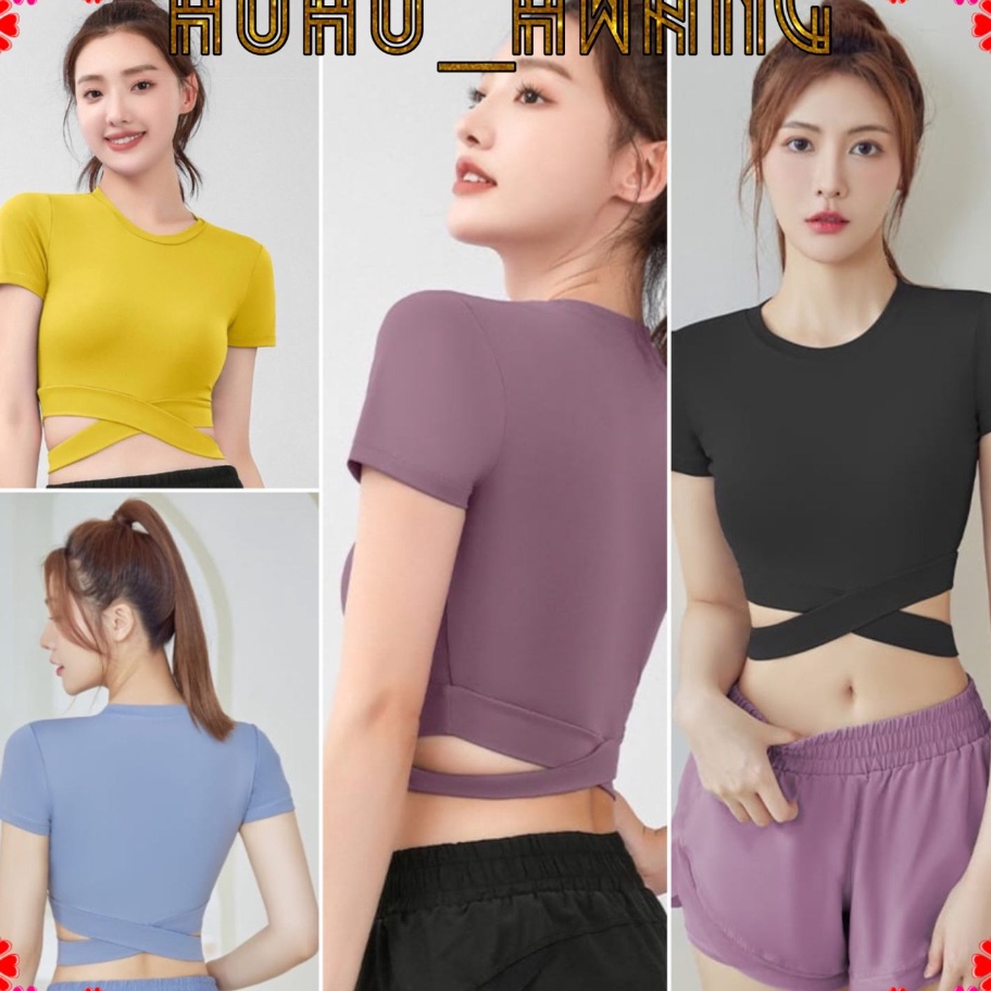 ✤SALE✤ HOHO_HWANG (S-20) Baju Sport Fashion Olahraga | Crop Top tanpa busa