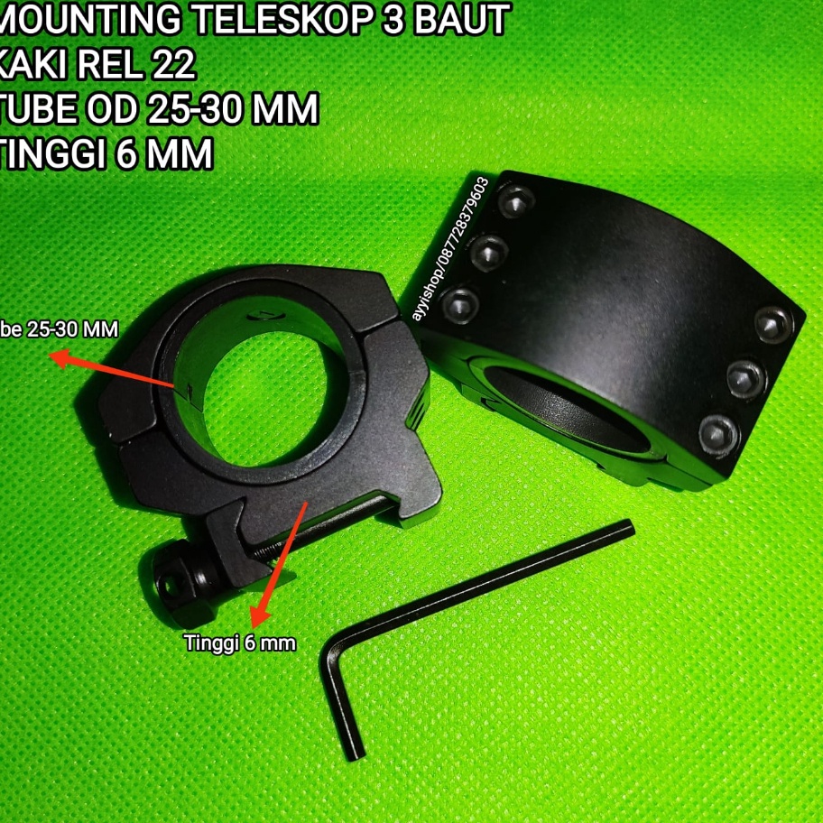 ✤Grosir✤ MOUNTING TELESKOP 3 BAUT PENDEK / MOUNTING TELESKOP MURAH / MOUNTIG TIGA BAUT KAKI 22 / COD
