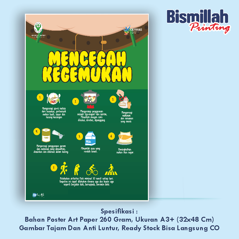 

Poster Kesehatan Mencegah Kegemukan