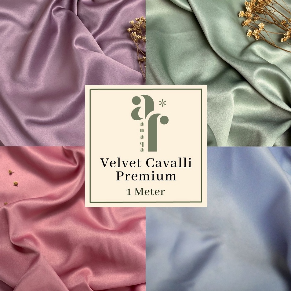 1 Meter Kain Satin Silk Velvet PREMIUM Bahan Dress, Dalaman, Bridesmaid, Kebaya