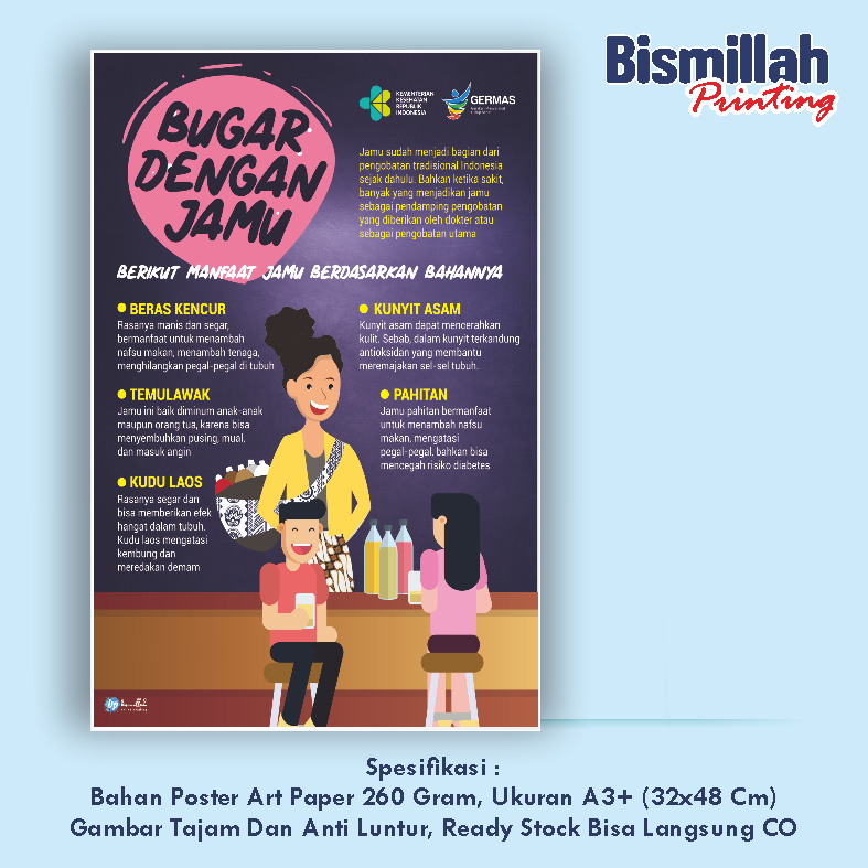 

Poster Kesehatan Bugar Dengan Jamu